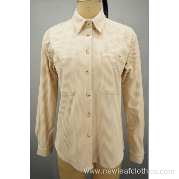 Elegant 6w corduroy single-breasted shirt